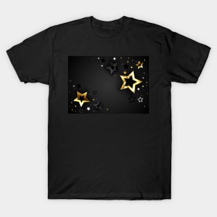 Gray Background with Black Stars T-Shirt